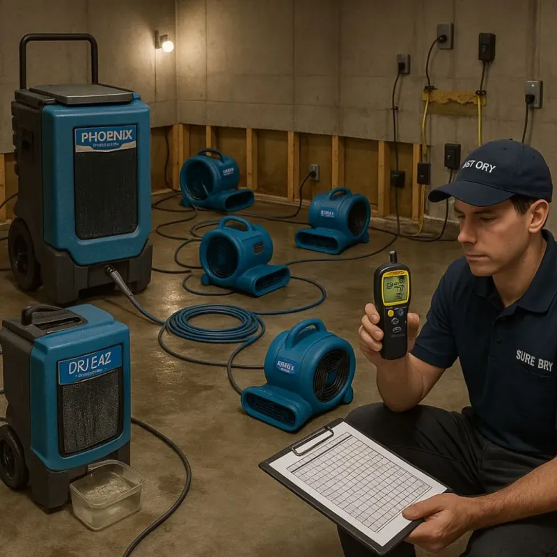 Structural Drying and Dehumidification process in Lake Mills, WI